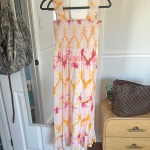 Rails Pink and Orange Tie-Dye Dress